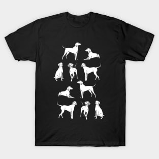 German dog white silhouette art design  #2 T-Shirt